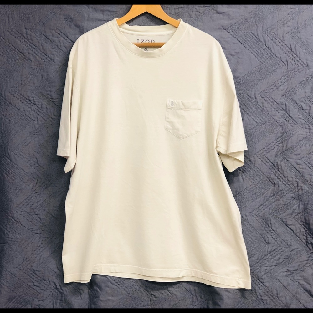 Izod Cream Pocket T-Shirt Size XXL